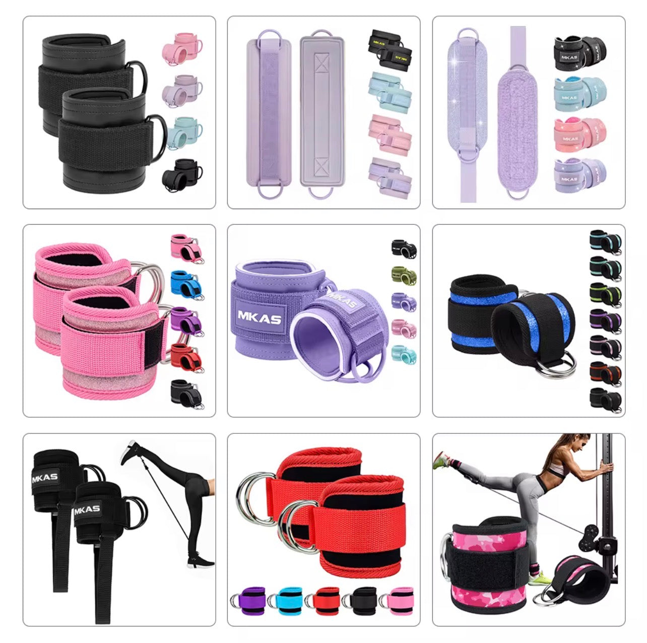 Correas de Tobillo para Gimnasio MKAS con Logotipo Personalizado.